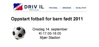 Oppstart fotball for jenter og gutter født 2011, 14.sept.